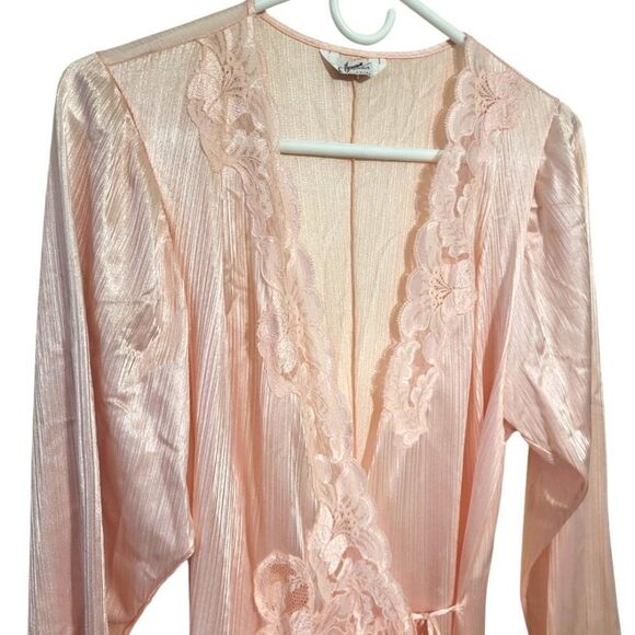 #36 Henson Kickernick Vintage Pink Nylon Long Womens Robe W/Tag, Size M - Picture 5 of 13